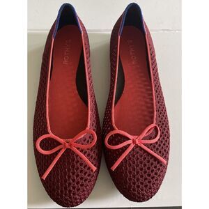 New Rothy’s  The Ballet Flat in  Berry Mesh Size 10.5 Women Bow Plum Pink